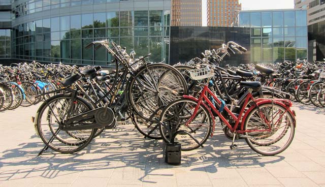 Bicycle park at Amsterdam WTC train station. Photo © Holland-Cycling.com 